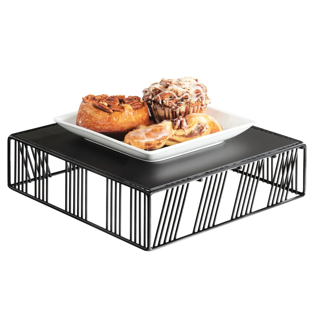 Cal-Mil 432-3-13 Portland Riser, 12"W X12"D X 3.25", Square, Removable Bread Board Top