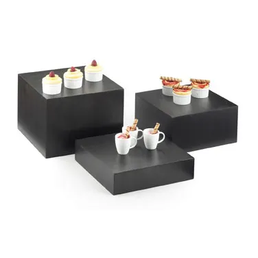 Cal-Mil 432-3-96 Bamboo Tray/Riser, 12"x12"x3" Black, Flip‑Tray, 10‑19" Width, 4" Height, 1‑2 Steps