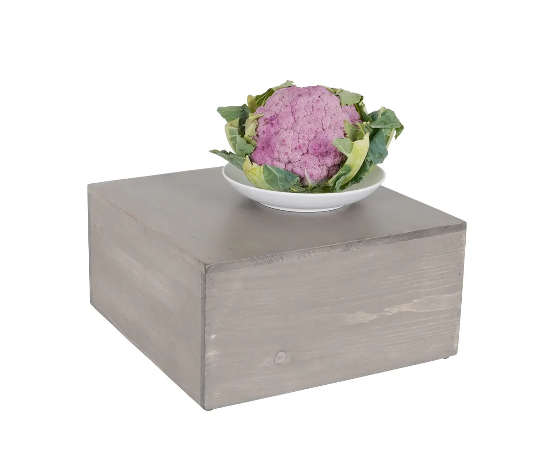 Cal-Mil 432-6-110 Aspen Riser, 12" X 12" X 6"H, Square, Gray-Washed Pine Wood