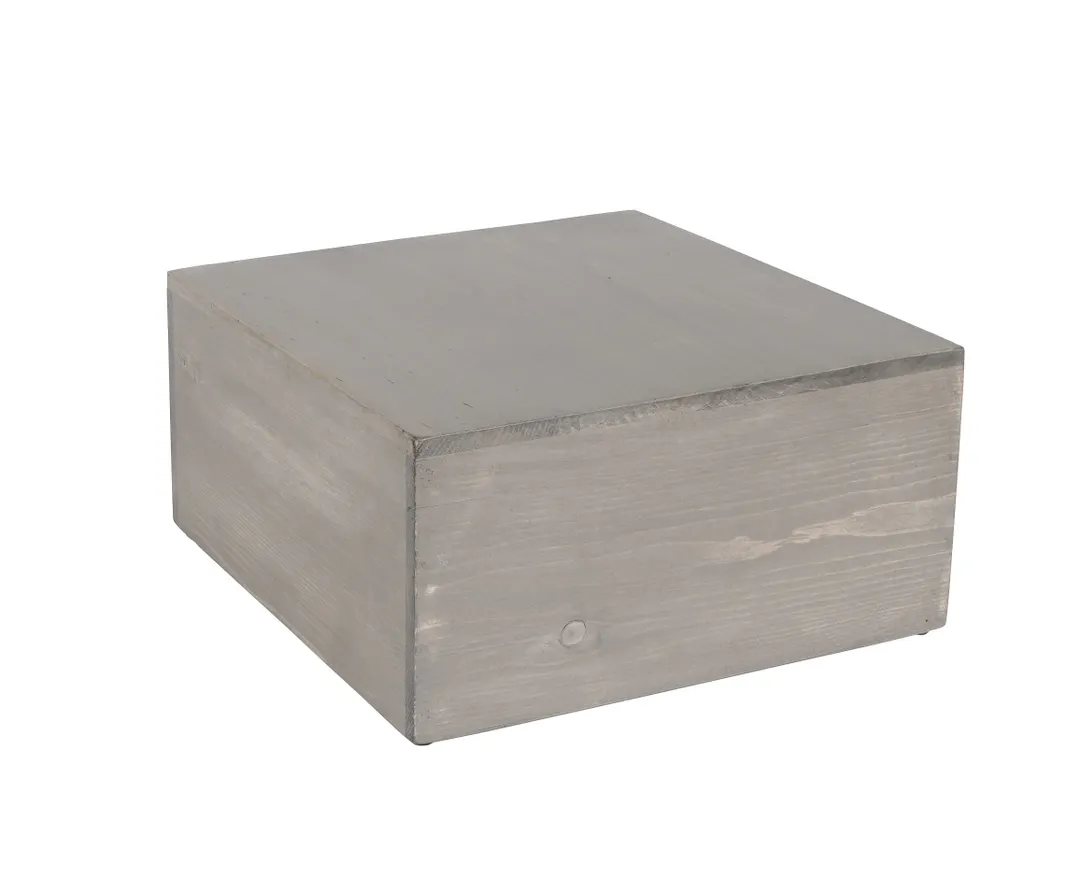 Cal-Mil 432-6-110 Aspen Riser, 12" X 12" X 6"H, Square, Gray-Washed Pine Wood