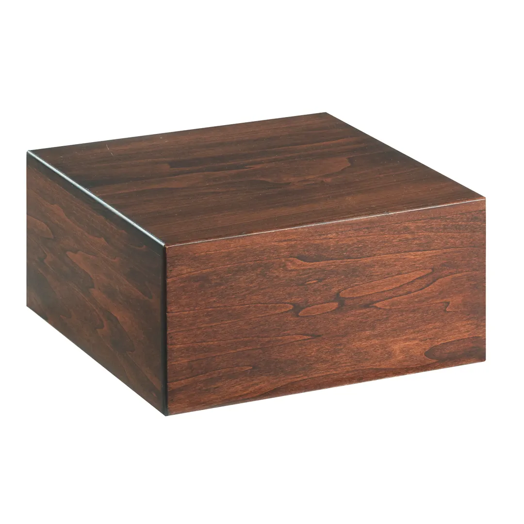 Cal-Mil 432-6-78 Mid-Century Riser, 12"W X 12"D X 6.25"H, Square, Walnut