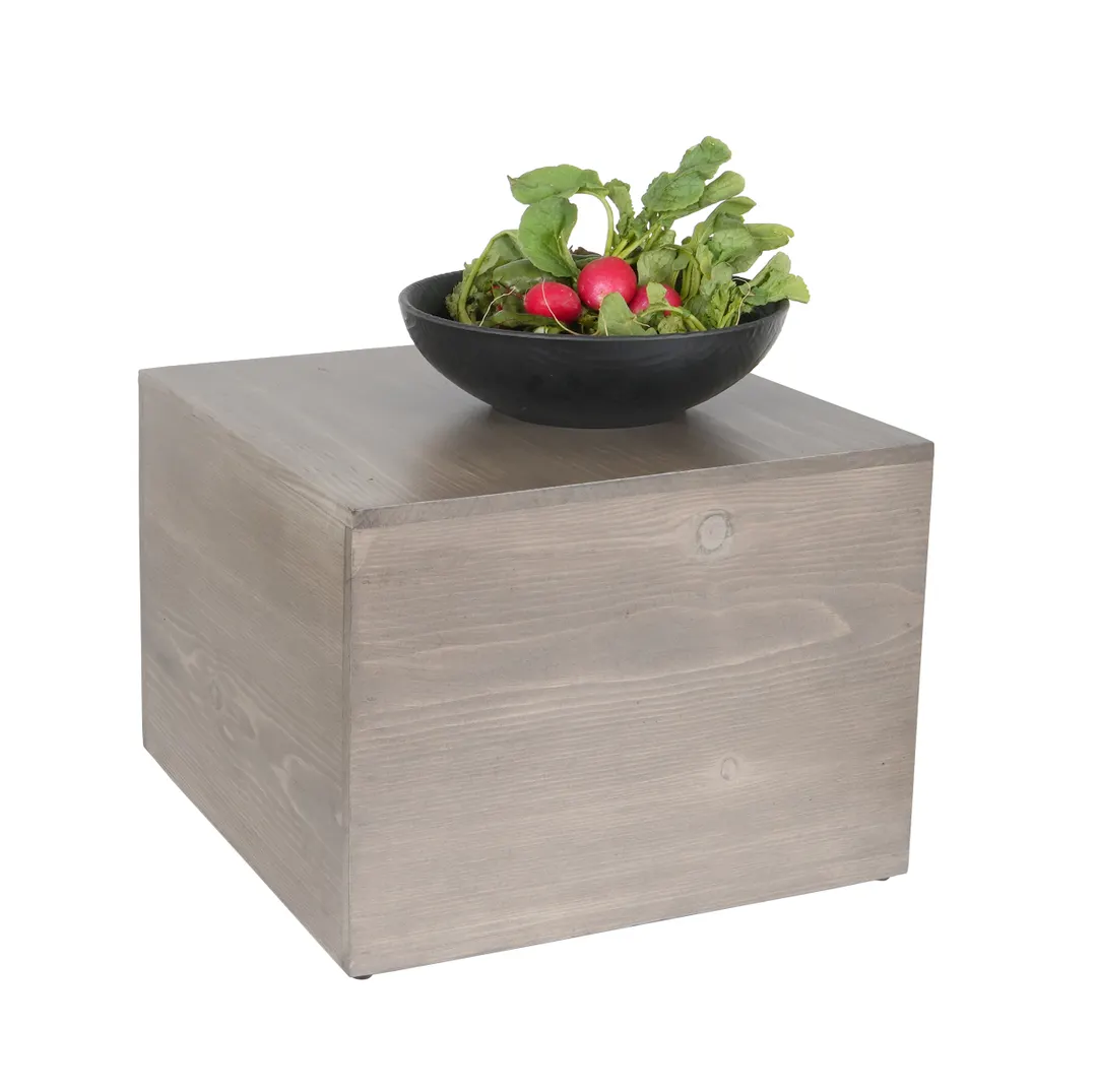 Cal-Mil 432-9-110 Aspen Riser, 12" x 12" x 9" Gray Pine Wood Stand, 10-19" W/D, 1-2 Steps, Gray