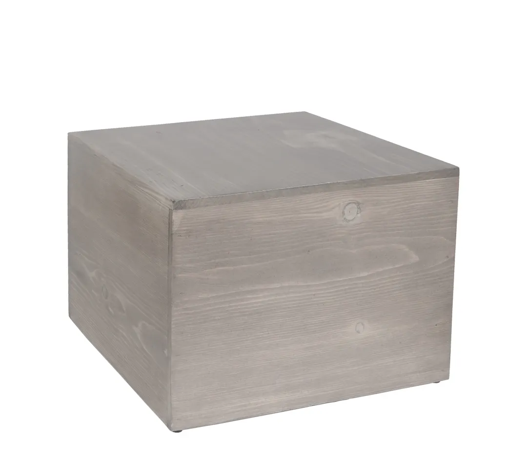 Cal-Mil 432-9-110 Aspen Riser, 12" x 12" x 9" Gray Pine Wood Stand, 10-19" W/D, 1-2 Steps, Gray