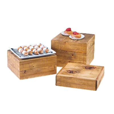 Cal-Mil 432-9-99 Madera Display Crate/Riser, 12"W X 12"D X 9"H, Cube, Flip To Utilize As Crate