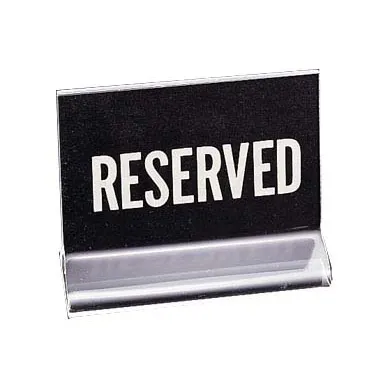 Cal-Mil 500 Reserved Table Number Sign, 4-1/2" x 3-1/2" Clear Acrylic, Plastic, Restaurant Use