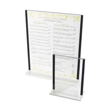 Cal-Mil 534-13 Classic Card Holder, Accommodates Card Size 4" x 6"H, Black Trim, Clear Acrylic Menu Stand