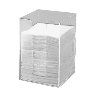 Cal-Mil 635-12 Acrylic Napkin Holder, 5½" Square x 8" High, Holds 5" Napkins Clear CounterWall Mount