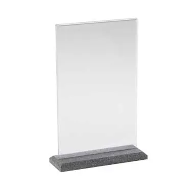 Cal-Mil 653-17 Deluxe Card Holder, Card Size: 5.5" X 8.5"H, Clear Acrylic, Black Pearl Base