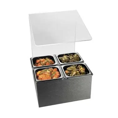 Cal-Mil 658 Classic Salsa/Condiment Bar, 14"W X 15"D X 20"H (4) 1/6 Pans