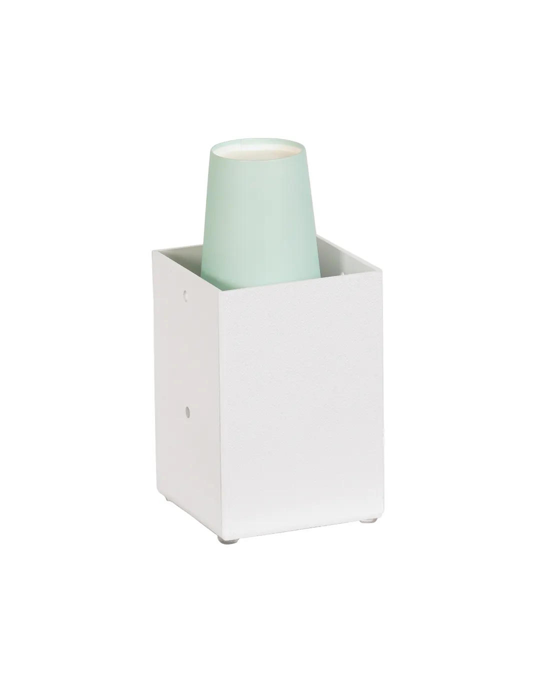 Cal-Mil 787-15 White Classic Metal Napkin Display, 4.25" W x 4.25" D x 6" H, Compact Tabletop Holder