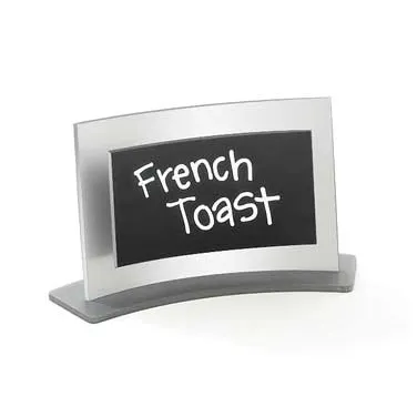 Cal-Mil 891 Write-On Forma Board Tabletop Sign, 3" x 2½" Curved Silver Frame, Metal Blank Sign