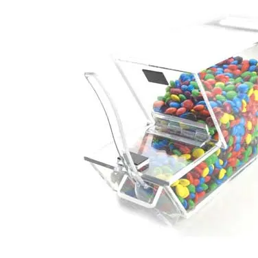 Cal-Mil 927-H Topping Bin, 4"W x 11"D x 7"H Clear Plastic BPA-Free, Magnetic Lid Stays Up