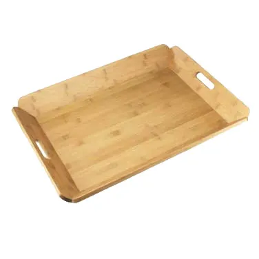 Cal-Mil 958-1-60 Room Service Tray – 22½" x 17" x 1½" Bamboo Wood, Handles, Stackable, BPA‑Free
