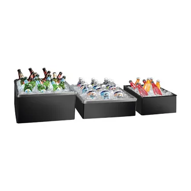 Cal-Mil BH4220-13 Beverage Ice Housing 12"W x 20"D x 6"H Black Plastic Collapsible Scratch-Resistant