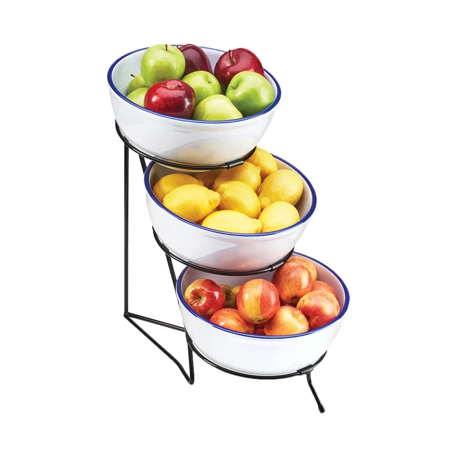 Cal-Mil C1222-10 Bowl Rack, 10"W X 18"D X 18"H, 3-Tier, Accommodates (3) 10" Bowls
