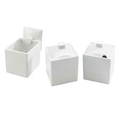 Cal-Mil C1432NL Jar Lid, 4"W x 4"D, Square, Melamine, White