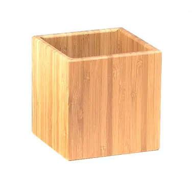 Cal-Mil C4X4-60 Wood Storage Jar - 4" W X 4" D X 4" H Bamboo Canister For Ingredients
