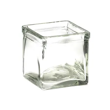 Cal-Mil C4X4GLCN Glass Storage Jar - 4" W x 4" D x 4" H, BPA-Free Clear Glass Ingredient Canister