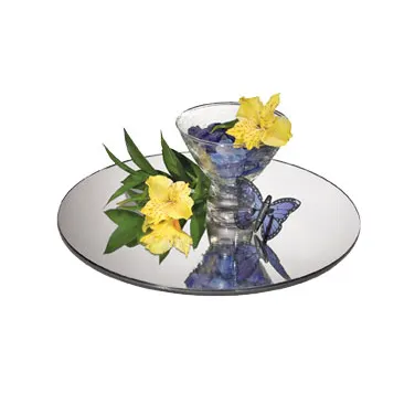 Cal-Mil GT12 Mirror Tray – 12" Diameter, 1/4" Height, Round Rimless Glass, Serving Display