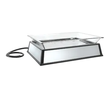 Cal-Mil IP101-220 Ice Display Pedestal, 27"W x 19"D x 10"H Black ABS, LED, Drainage, 400 lb, 220V