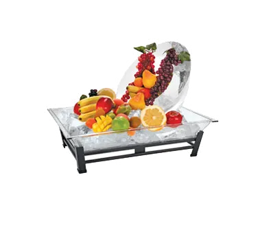 Cal-Mil IP102-13 Ice Display, Black Coated, 28.5" W x 20.5" D x 10" H, PETG Pan, 400 lb Capacity