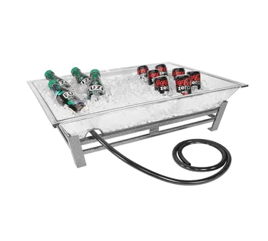 Cal-Mil IP102-39 Platinum Ice Display Pedestal, 28.5×20.5×10 in, Pan, Drain, 400 lb LED(No Battery)