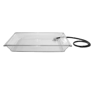 Cal-Mil IP152 Ice Display Tray - 28" W x 20" D x 4" H PET Pan, Threaded Drain & Hose, Holds 500 lb