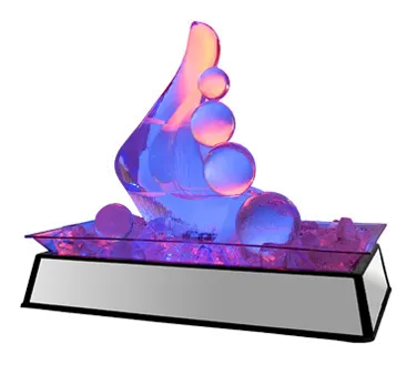 Cal-Mil IP201-220 Ice Display Pedestal, 24"W x 48"D x 14"H ABS, LED 20+ Patterns, 500 lb Capacity
