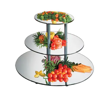 Cal-Mil MT240 Gourmet Mirror Riser, 24" Dia. X 18.75"H, 3-Tier, Round