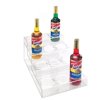 Cal-Mil P297 4‑Tier Clear Plastic Organizer, 12" W x 19‑1/2" D x 8‑1/4", 12 Bottles up to 3‑3/8"