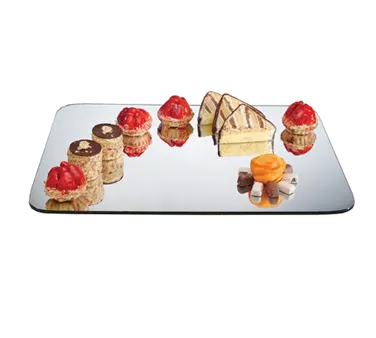 Cal-Mil PT243 Mirror Tray – Rectangular Acrylic Tray, 24" x 18" x 0.25", Clear Mirror Finish