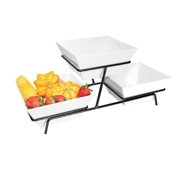 Cal-Mil SR2030-13 Gourmet Bowl Display, 9"W X 25"D X 11"H, 2-Tier, Square