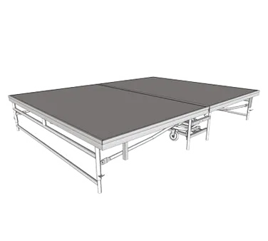 Forbes Industries 4150 6'x8' Dual Height 16-24" Carpeted Folding Stage Platform