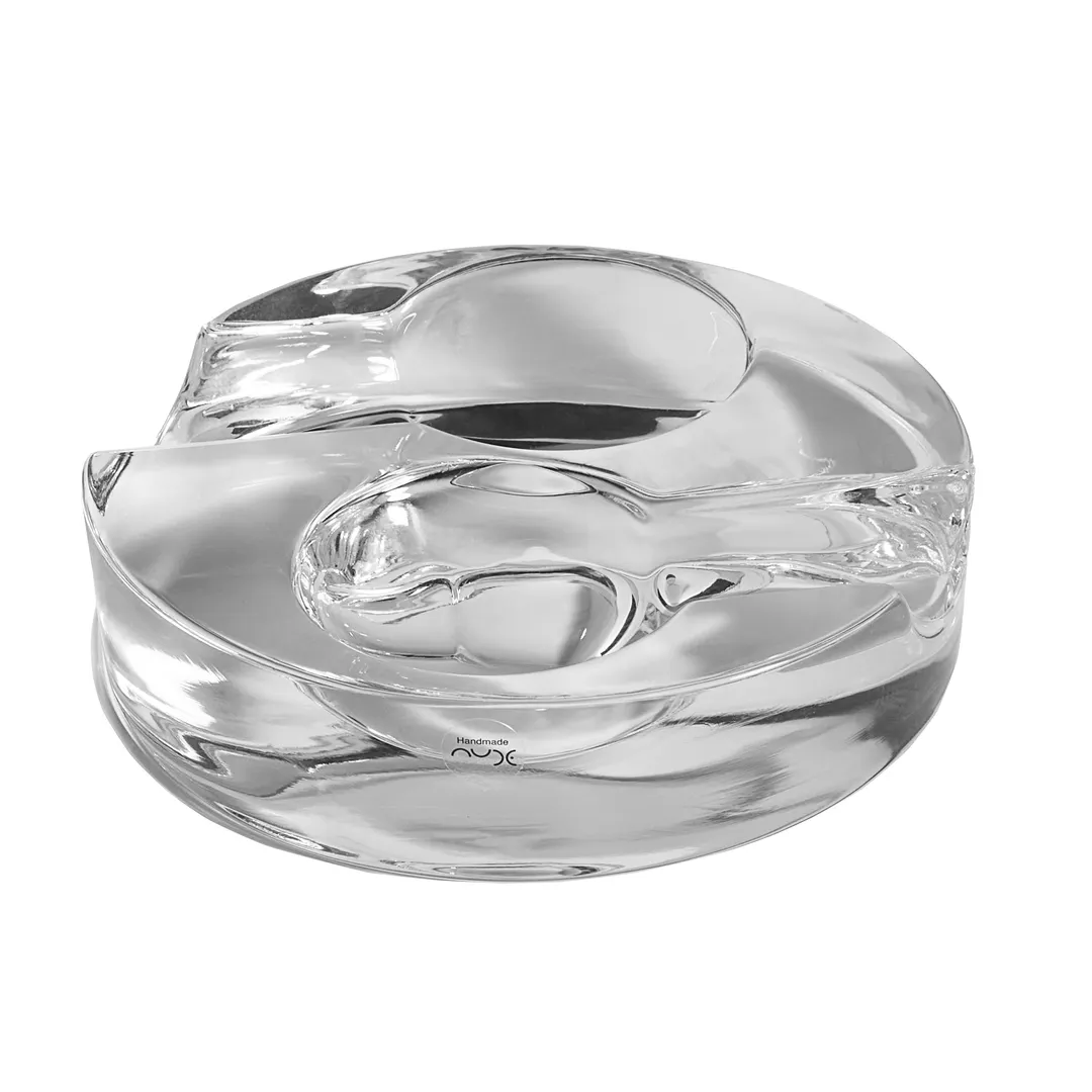 Steelite P24356C Cigar Ashtray, Round 6" X 1 3/8" Crystalline Clear Glass, Nude Finish - 6/Case