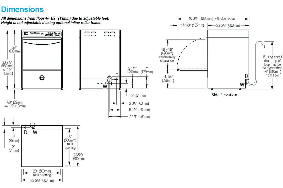 MEIKO FV 40.2 24" Undercounter Dishwasher,37 Racks/Hour-24.5 Gal/Hour-High Temp w/Booster