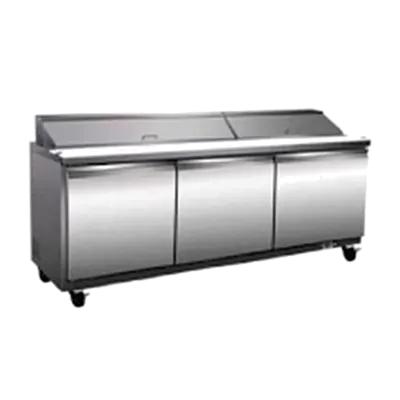 Serv-Ware SP72-18-HC-T 72" 3-Door Sandwich and Salad Prep Table, 18 Pans