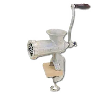 Alfa International 10 HFG Manual Meat Grinder – Cast Iron, #10 Hub, Clamp‑On Mount, Worm, Knife & ¼” Hole Chopper Plate