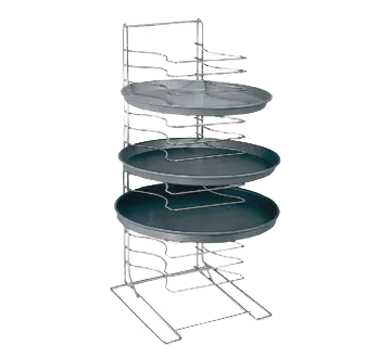 American Metalcraft 19029 Pizza Pan Rack – 15 Steel Shelves, 5‑15 Pans 10‑17″ x 1¼″, 27″ 1″ Centers