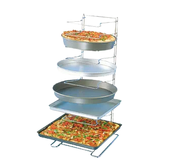 American Metalcraft 19030 Pizza Pan Rack – 11 Shelf, 5‑15 Pans 10‑17″ x 2¼″, Steel, 27½″ Height