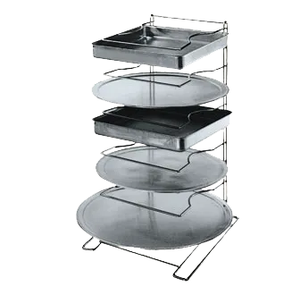 American Metalcraft 19033 Pizza Pan Rack - 10 Shelf Steel, 5-15 Pans 16-23" x 2-1/4" Deep, 27.5" High