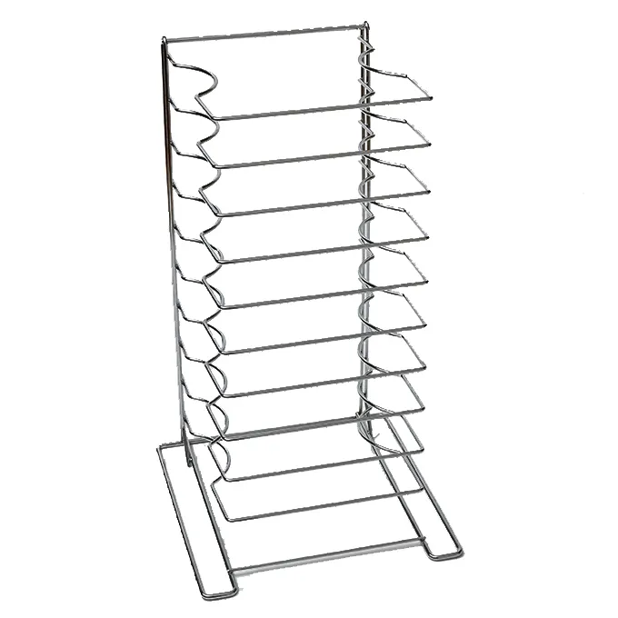 American Metalcraft 19033 Pizza Pan Rack - 10 Shelf Steel, 5-15 Pans 16-23" x 2-1/4" Deep, 27.5" High