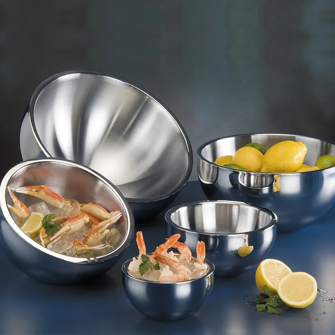 American Metalcraft AB14 Double‑Wall Serving Bowl, 13‑7/8" Dia, 9‑Quart 18/8 Stainless Steel