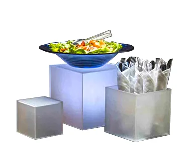 American Metalcraft AC579 - Frosted Acrylic Risers 3-Set, Square Plastic, 5" 7" 9" H, Wash