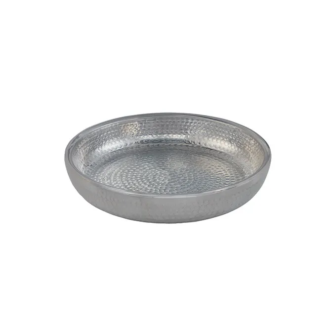 American Metalcraft ADSEAS12 Seafood Tray, 12" Dia x 2.25" H, 80 oz, Hammered Aluminum, Silver
