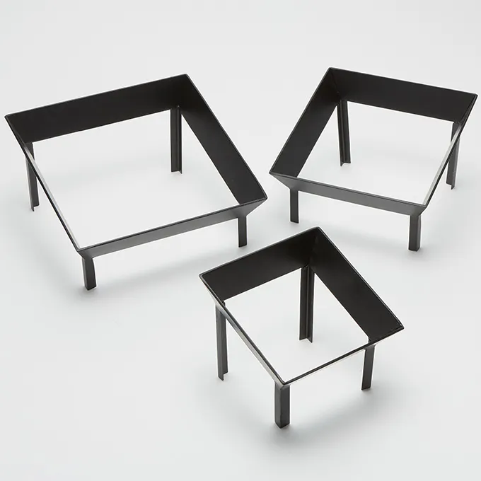 American Metalcraft ARB3 3-Piece Black Square Riser Set