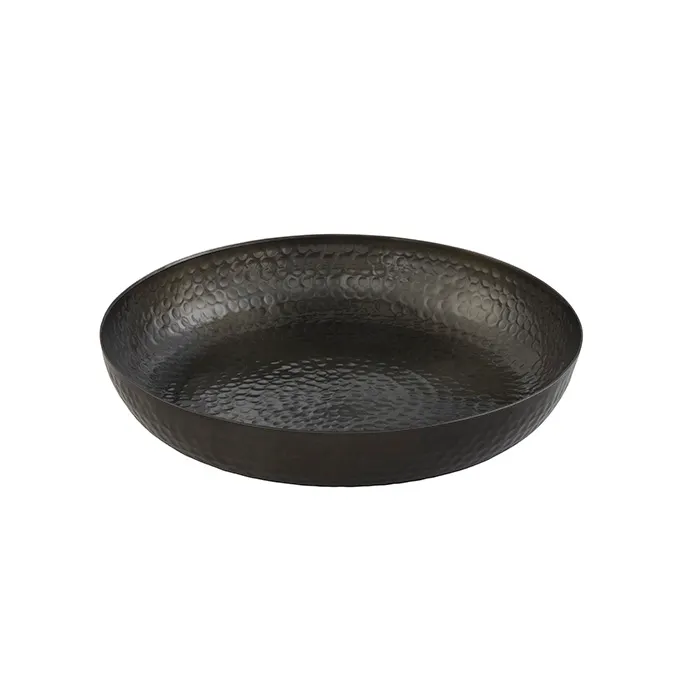 American Metalcraft ASEAB14 Seafood Tray - 14" Dia, 2.5" H, 128 oz, Hammered Black Aluminum, Hand Wash Only