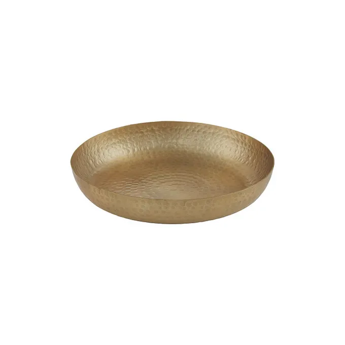 American Metalcraft ASEAG12 Seafood Tray 12" Diameter x 2" H, 80 oz, Hammered Aluminum, Gold