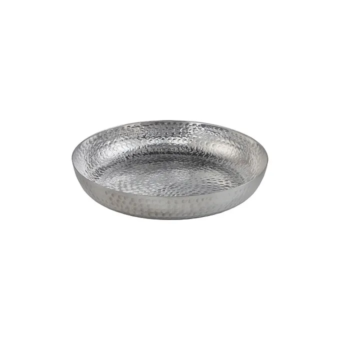 American Metalcraft ASEAS12 Seafood Tray, 80 oz, 12" Diameter x 2" H, Hammered Aluminum, Silver, Hand Wash