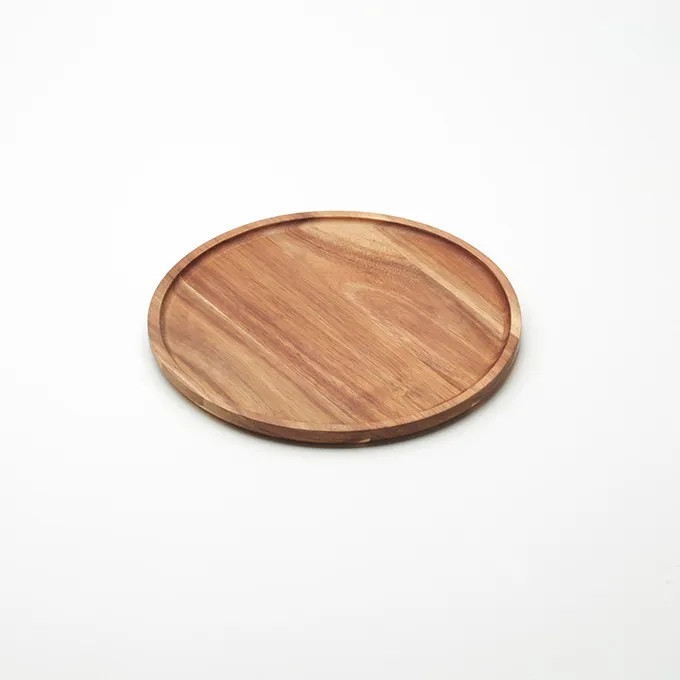 American Metalcraft ATP10 Serving Board – 10" Diameter x 3/5" H, Round Acacia Wood, No Handle, Dinnerware Platter