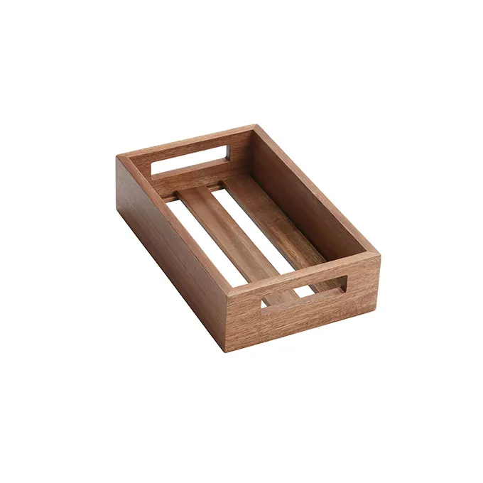 American Metalcraft AWH1 Wooden Serving & Display Crate, Rectangular Acacia, 9-7/8" Length